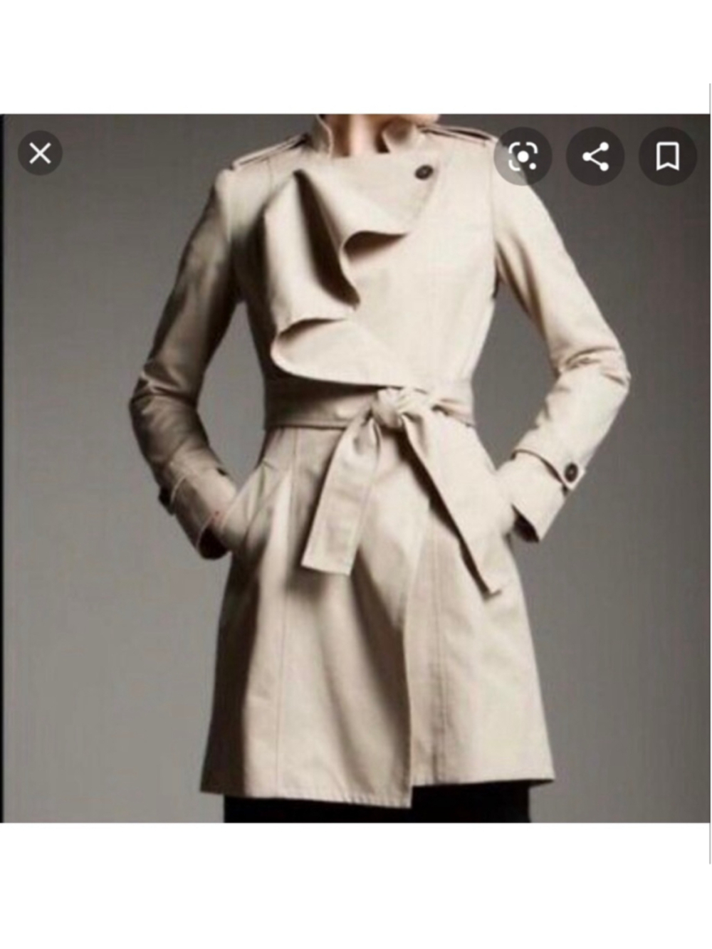 Diane Von Furstenberg Spy Ruffle Trench Coat- Size 8